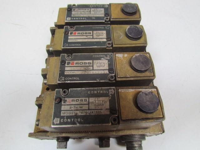 Ross W7076A2331 Pneumatic valve w/subplate used lot of 4