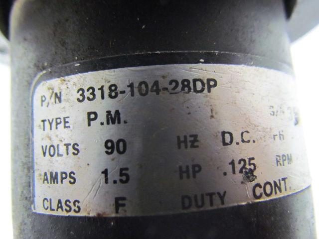 3318-104-28DP Gear Servo motor 90VDC 1.5amp .125HP 64RPM