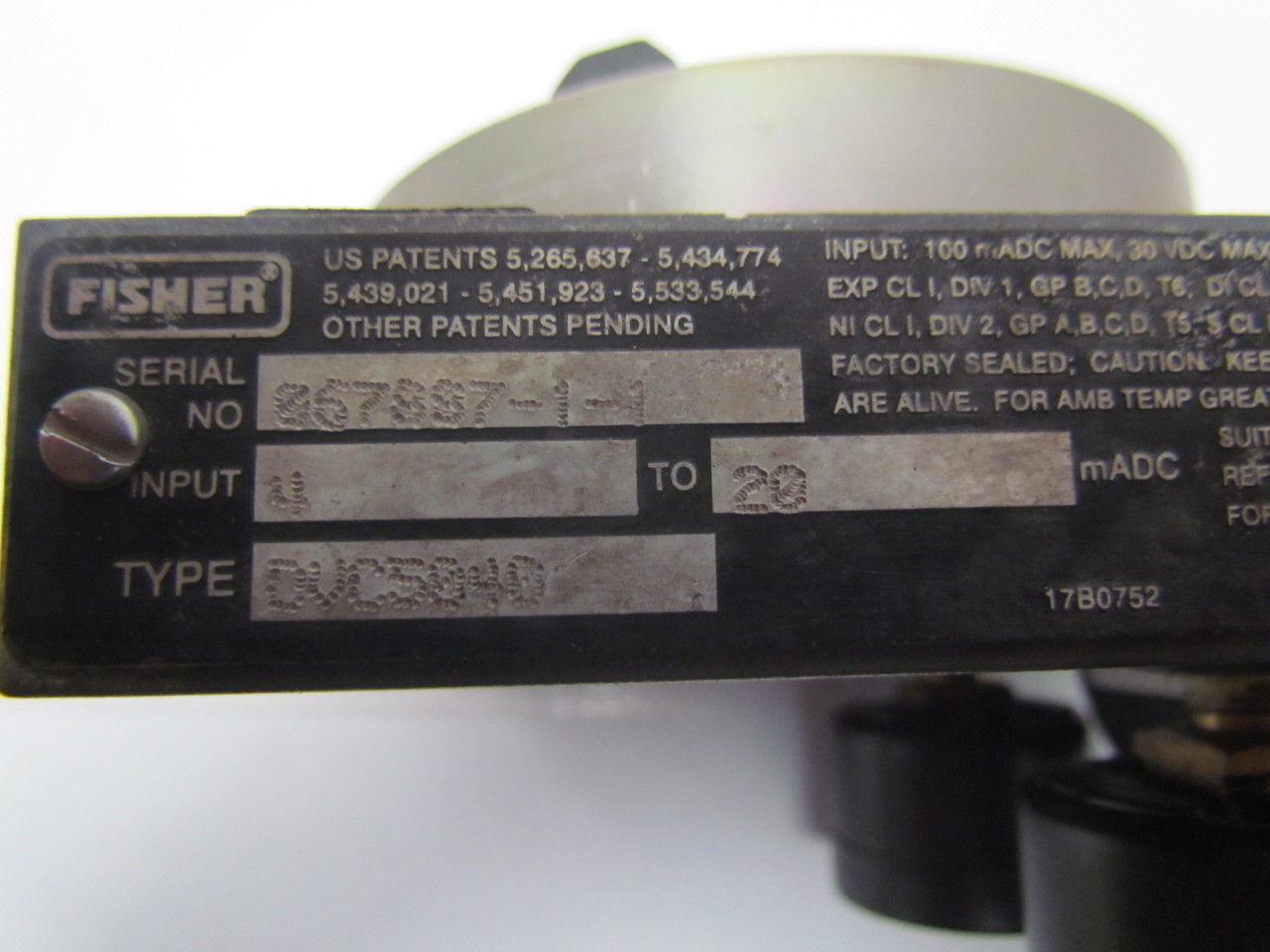 Fisher controls DVC5040 Fieldvue positioner valve for part or repair
