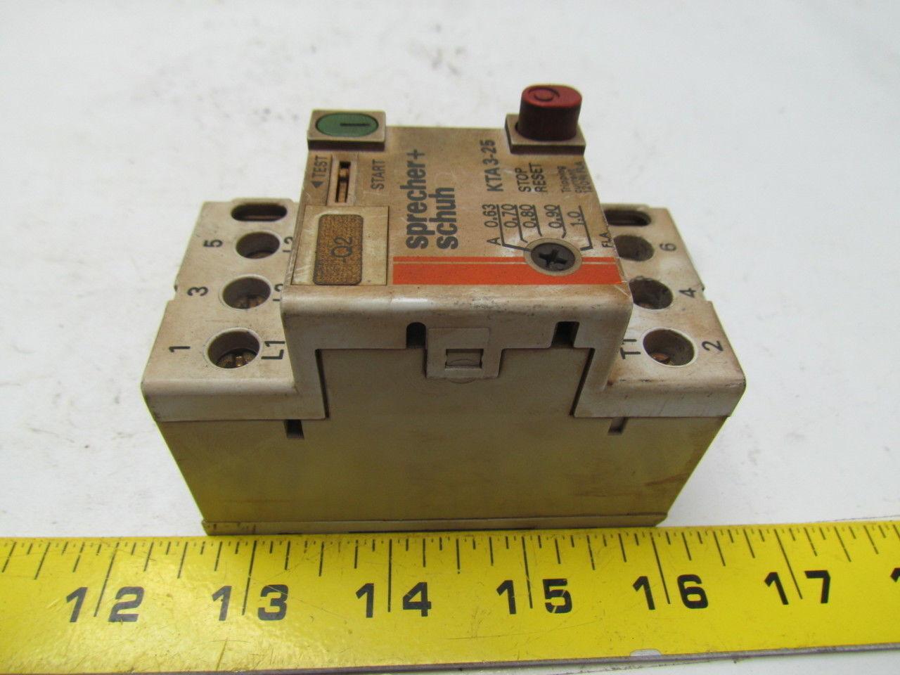Sprecher & Schuh KTA3-25 Manual Motor starter0.63-1A Tripp 3 pole