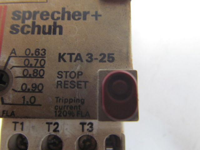 Sprecher & Schuh KTA3-25 Manual Motor starter0.63-1A Tripp 3 pole