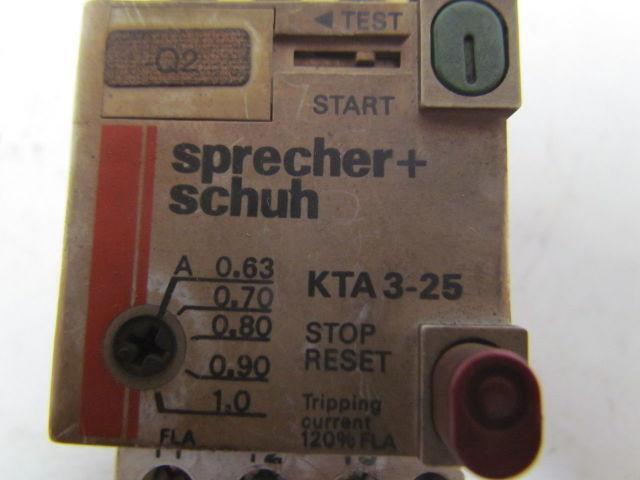 Sprecher & Schuh KTA3-25 Manual Motor starter0.63-1A Tripp 3 pole