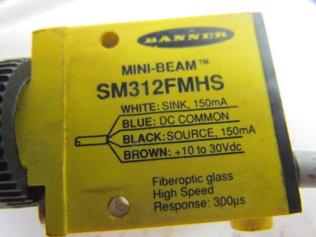 Banner SM312FMHS Mini-Beam Sensor W/BTZ6SH900 Fiber Optic Cable