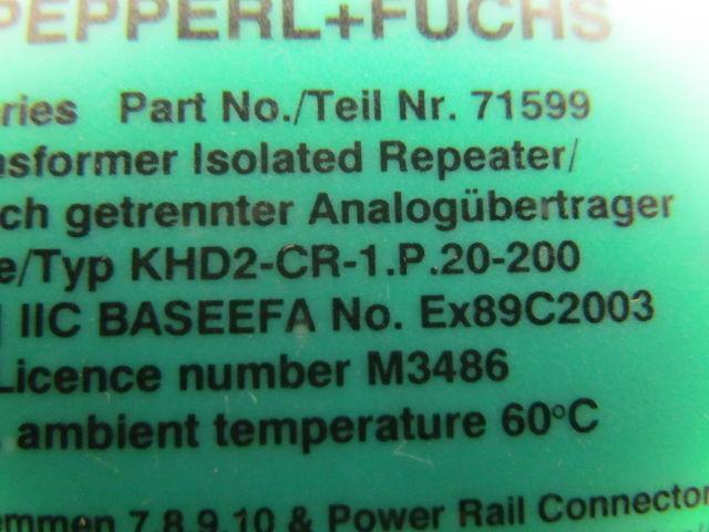 Pepperl Fuchs KHD2-CR-1.P.20-200 Transformer isolated repeater