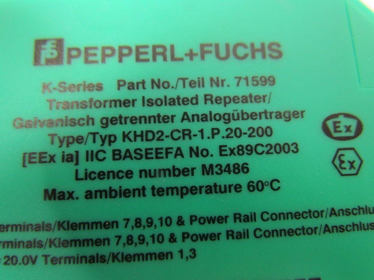 Pepperl Fuchs KHD2-CR-1.P.20-200 Transformer isolated repeater