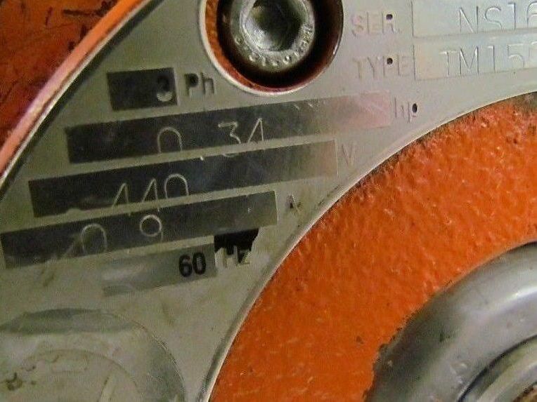 Van Der Graaf Motorized Pulley Drum Motor TM150B-834 .34hp 440v 6"x12"
