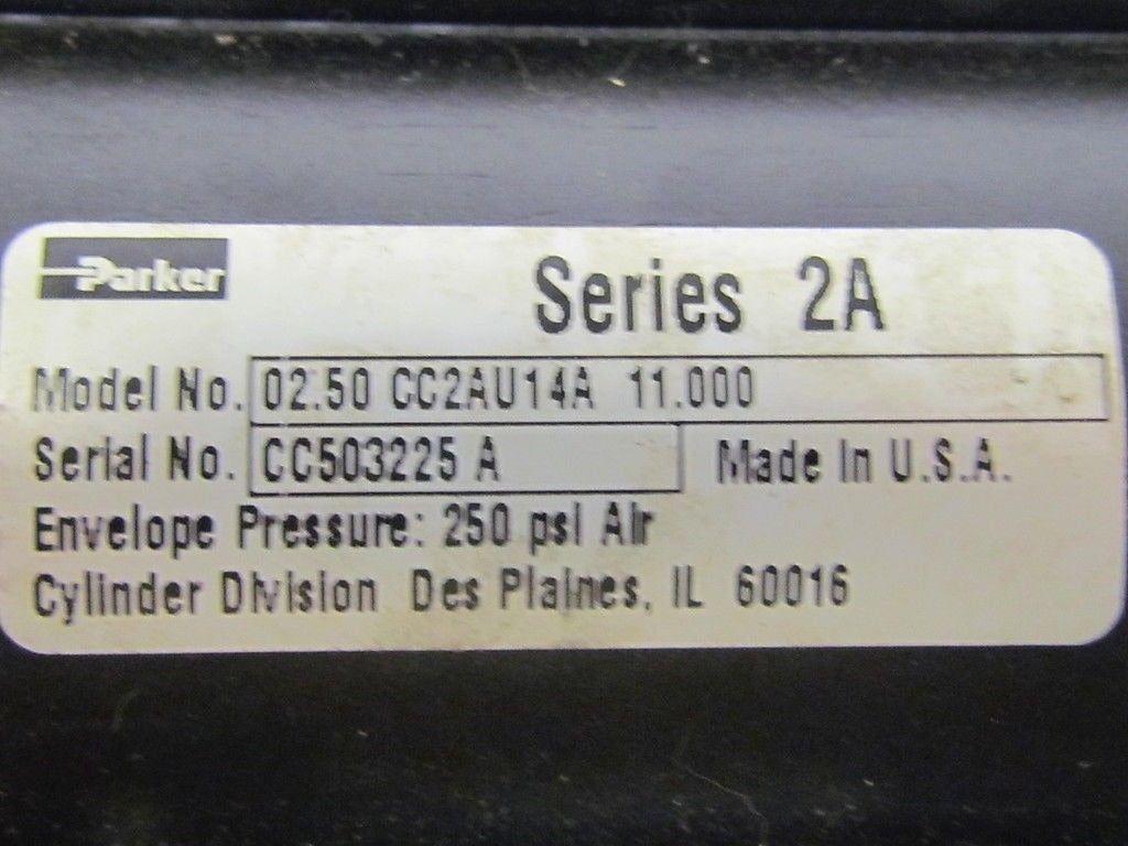 Parker 02.50 CC2A414A 11.000 Pneumatic Air Cylinder 2 1/2"Bore 11"Stroke 2A Ser