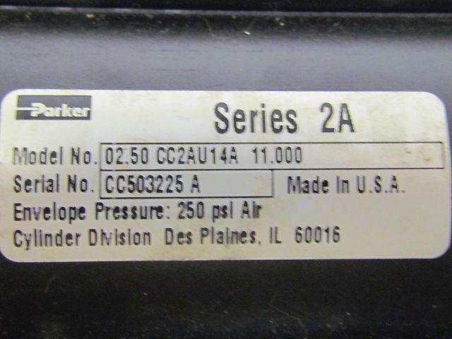 Parker 02.50 CC2A414A 11.000 Pneumatic Air Cylinder 2 1/2"Bore 11"Stroke 2A Ser