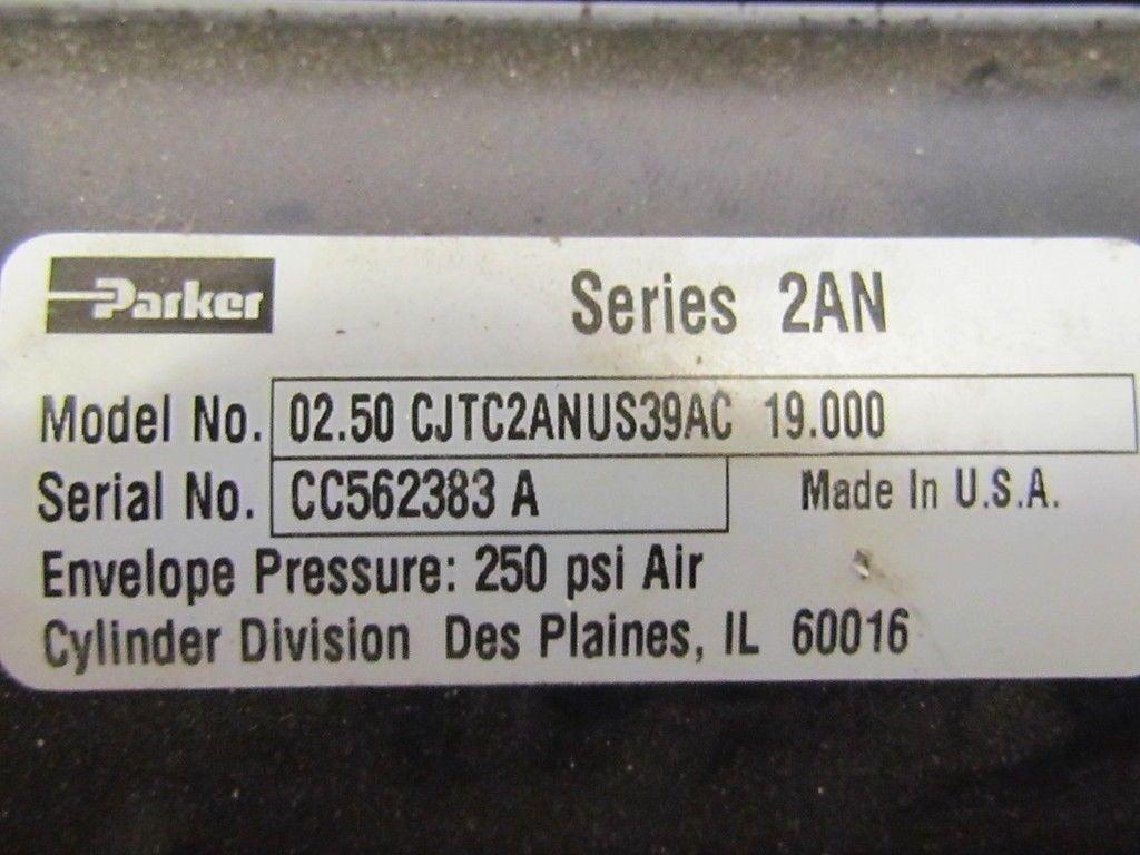Parker 02.50 CJTC2ANUS39AC 19.000 Pneumatic Air Cylinder 2 1/2"Bore 19"Stroke