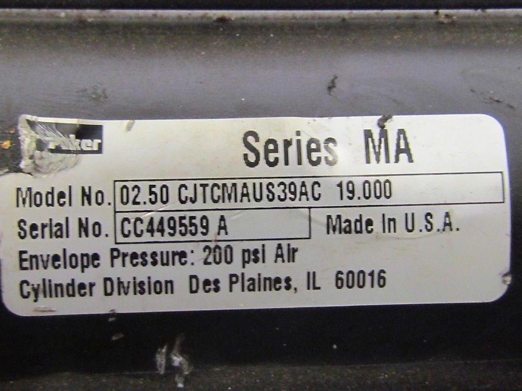 Parker 02.50 CJTCMAUS39AC 19.000 Pneumatic Air Cylinder 2 1/2"Bore 19"Stroke MA