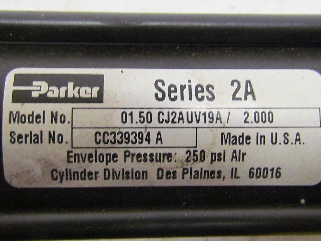 Parker 01.50 CJ2UV19A 2.000 Pneumatic Air Cylinder 1 1/2"Bore 2"Stroke 2A Ser