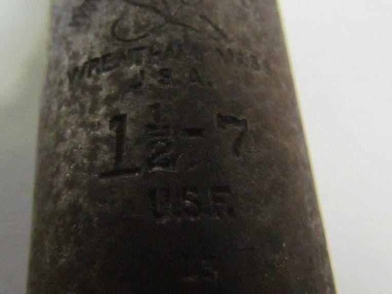 Winter Bros Co 1-1/2-7 USF 4FL HSS Hand Tap RH Plug Chamfer USA