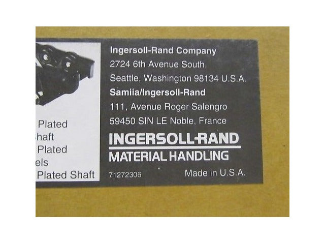 Ingersoll Rand PT005 1/2 ton Beam Trolley 2.6-4.6" Flange