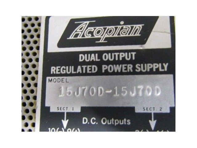 Acopian 15J70D-15J70D Dual Output Power Supply NEW