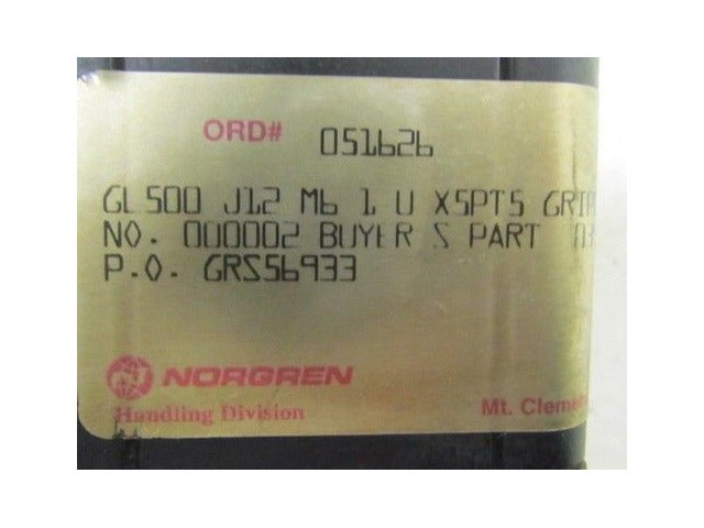 Norgren Grip-Lock GL Series Pneumatic Gripper GL500 J12 M6 1 U X5PT5 NEW