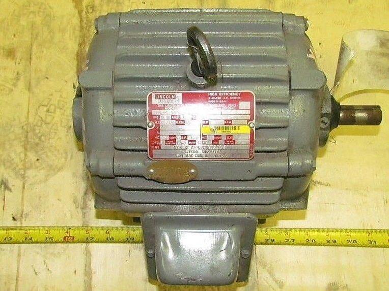 Lincoln High Efficiency 3/4hp 1160rpm 460v 3-phase cont duty 182 Frame D-1G1404