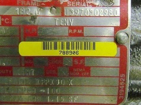 Lincoln D-1G110402 1hp 1740rpm 3ph 460v TENV 182 D-C Frame Cont Duty Motor