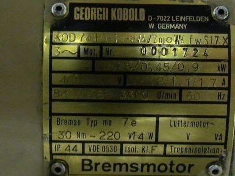 Georgii Kobold Kod7410 3ph 3-speed AC Brake Motor 220v 24mm Output Shaft
