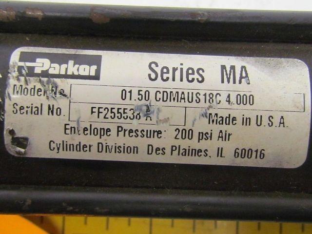 Parker 01.50 CDMAUS18C 4.000 Pneumatic Air Cylinder 1 1/2"Bore 4"Stroke MA Ser