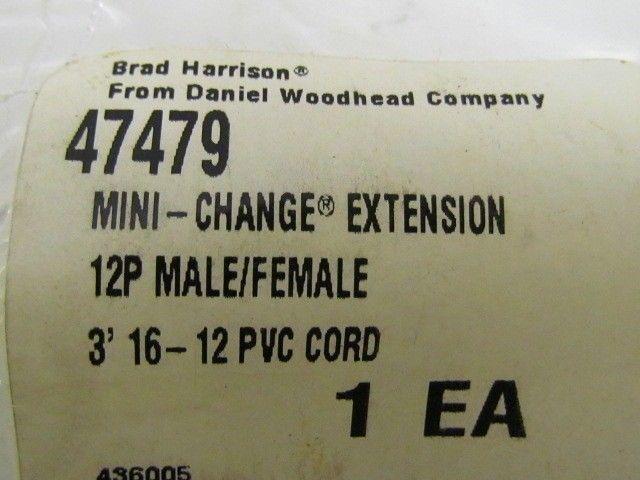 Daniel Woodhead Brad Harrison 47479 Mini Change Extension 12P M/F 3ft 16-12 PVC