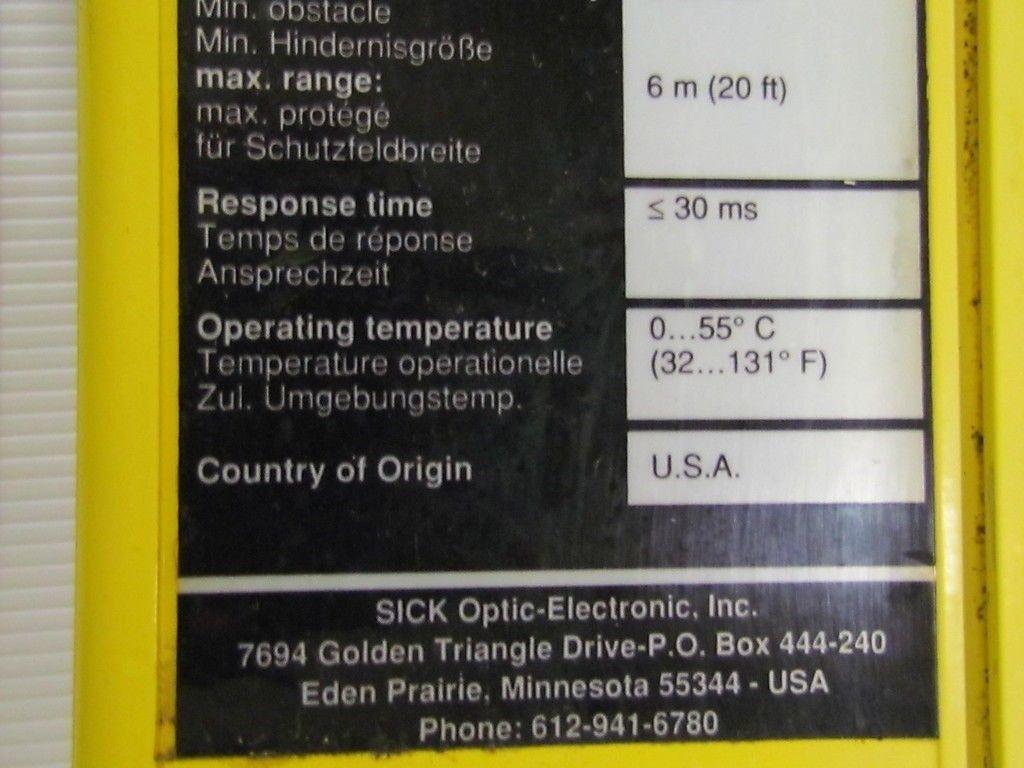 Sick AGSS 750-1111 Optic Electronic Lighcurtain Light Curtain
