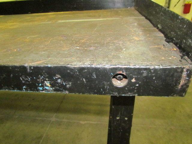 Vintage Industrial Steel Workbench w/ 36x72" Butcher Block Dated 1945 34" High