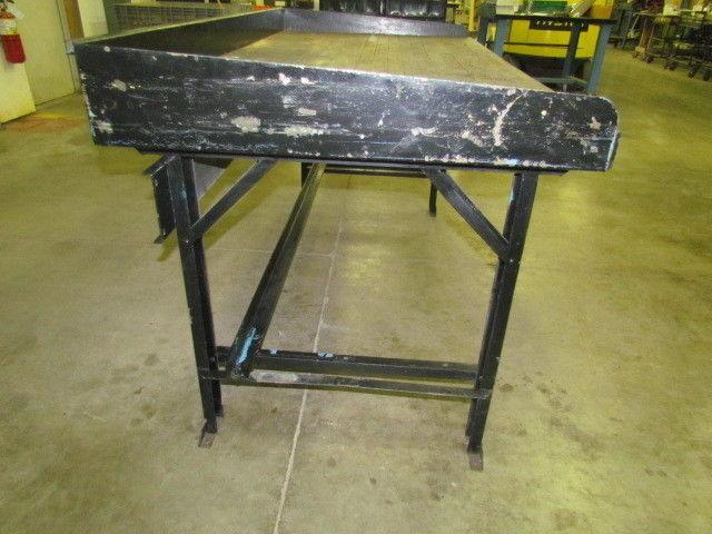 Vintage Industrial Steel Workbench w/ 36x72" Butcher Block Dated 1945 34" High