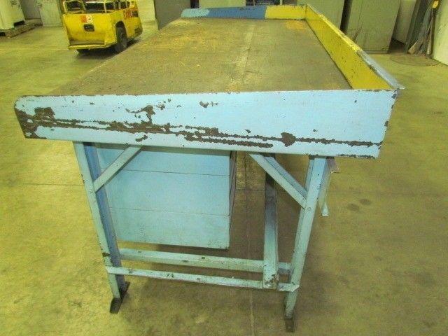 Vintage Industrial Steel Workbench 36x72" Butcher Block 2 1/2" Thick 5 Drawers