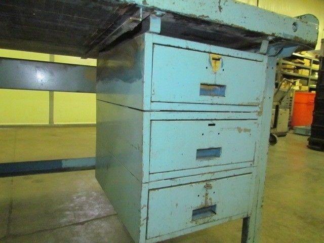 Vintage Industrial Steel Workbench 36x72" Butcher Block 2 1/2" Thick 5 Drawers