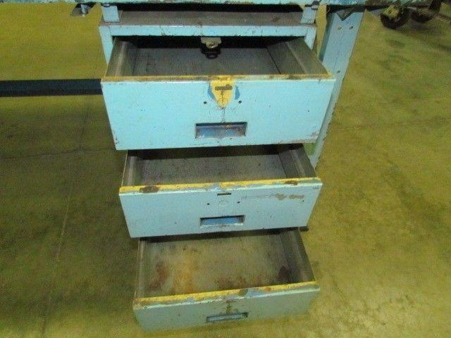 Vintage Industrial Steel Workbench 36x72" Butcher Block 2 1/2" Thick 5 Drawers