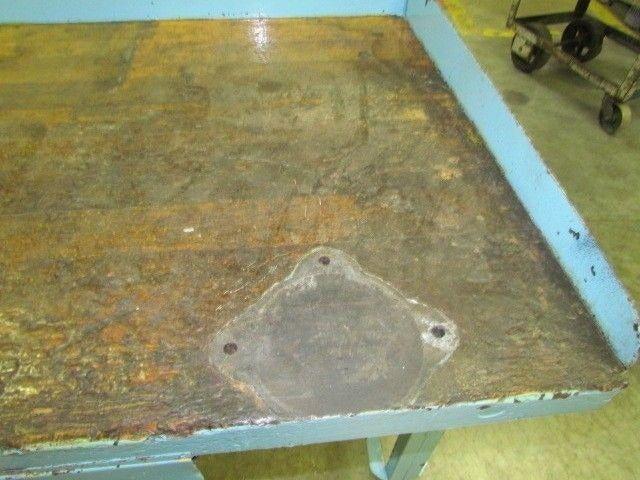 Vintage Industrial Workbench 72x36" Butcher Block 2 1/2" Thick Date 1945 3Drawer