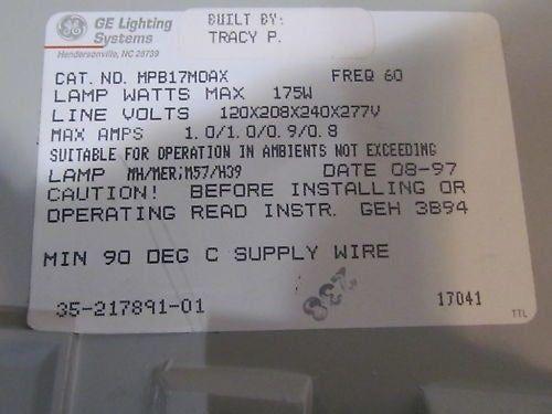 GE Lighting Systems MPB17MOAX Multivolt Ballast Housing