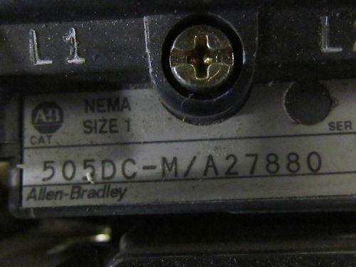 A-B Allen Bradley 505DC-M/A27880 Size 1 Motor Starter