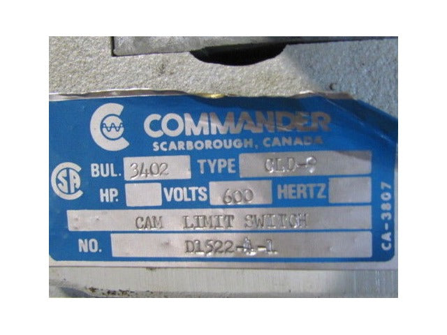 Commander Bul 3402 Type CLD-9 Cam Switch D1522-4-1