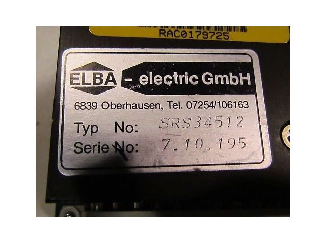 ELBA Electric SRS34512 Power Supply
