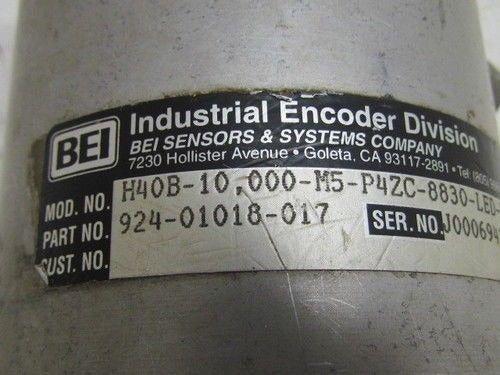 BEI Industrial Encoder H40B-10.000-M5-P4ZC-8830-LED-UL-S P/N 924-01018-017