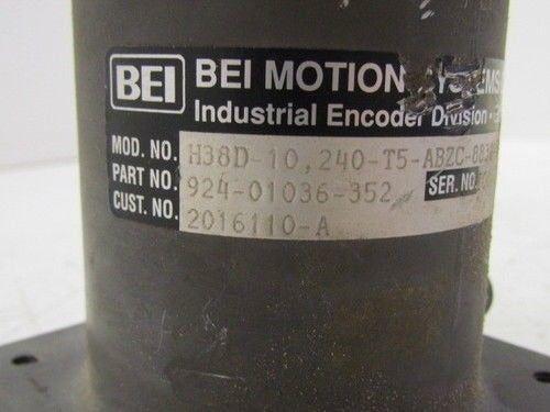 BEI Encoder H38D-10,2240-T5-ABZC-8830-LED-SC-UL-S P/N 924-01036-352