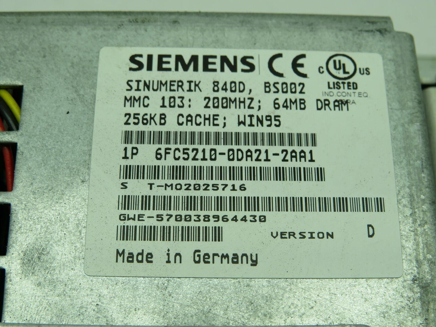 Siemens 6FC5203-0AB13-0AA2 Sinumerik Operator Panel Version C