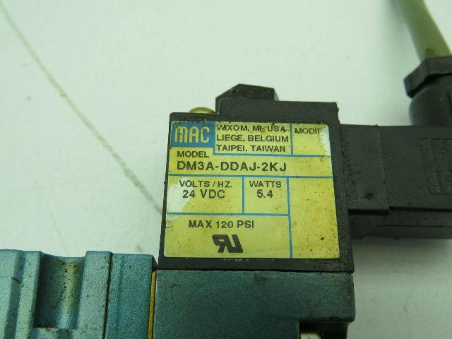 Mac 423A-00A-DM-DDAJ-2KJ Solenoid Valve W/DM3A-DDAJ-2KJ 24VDC 120PSI 5.4W