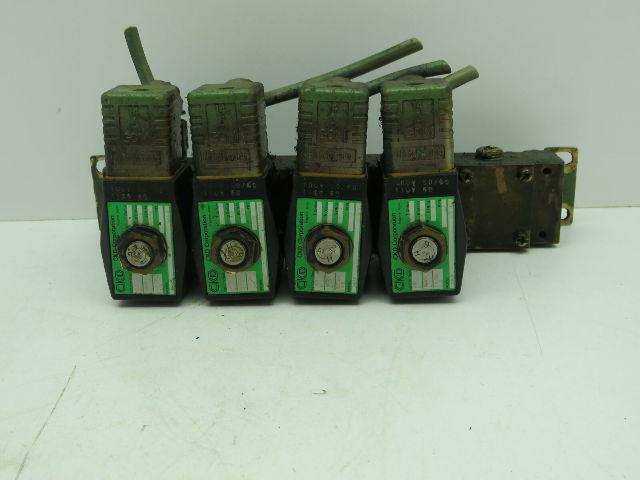 CKD GAB4X Single Solenoid Pneumatic Valve Bank Manifold 110V