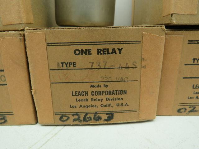 Leach 737-44S Relay 2PDT 10 Amp 8-Pin 230VAC Coil Lot of 3