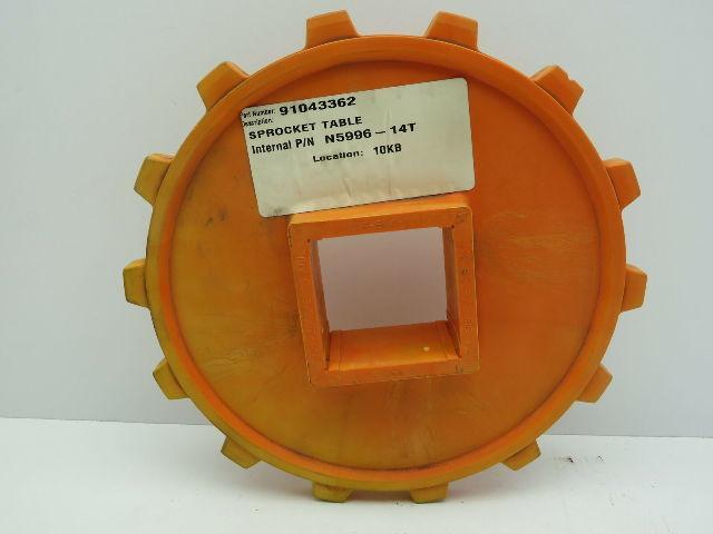 Rexnord N5996-14T Plastic Molded Non-Split Mattop Sprocket 2-1/2" Sq Bore 14 Tee