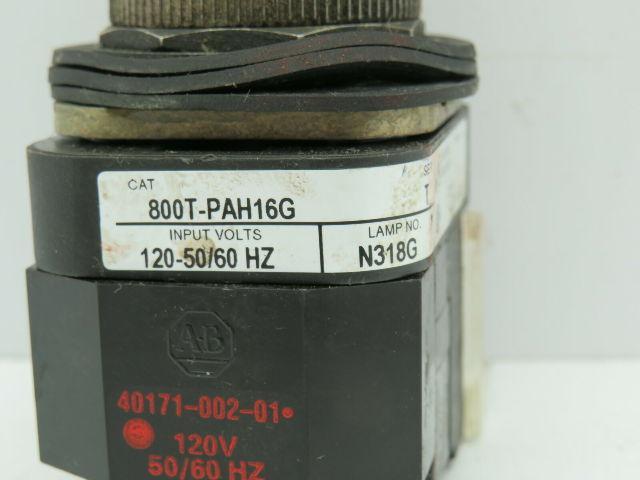 Allen Bradley 800T-PAH16G/T Illuminated Green Push Button 120V Series T