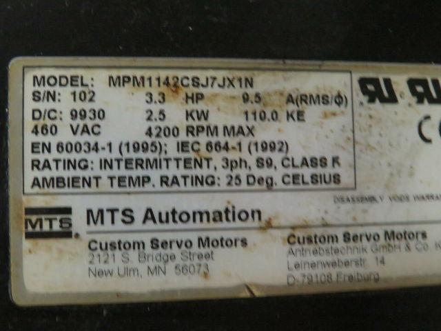 Promess KA-EMF 12 Electro Mechanical Assembly W/Servo Motor 3.3HP 4200 RPM 9.5A