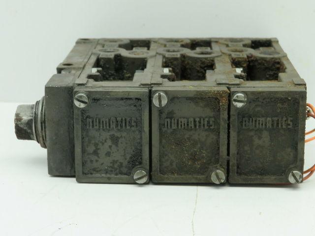 Numatics Mark 15 FlexiBlok 3 Manifold Block Base Assembly with End Plate 1/4 NPT