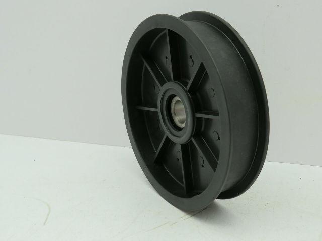 Nylon Plastic Flanged Pulley Idler 5/8" Bearing Bore 5.5" OD 24mm 1" Flat Belt