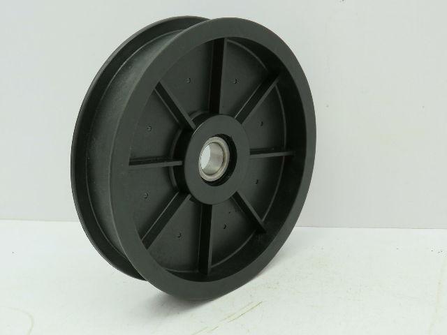 Nylon Plastic Flanged Pulley Idler 5/8" Bearing Bore 5.5" OD 24mm 1" Flat Belt
