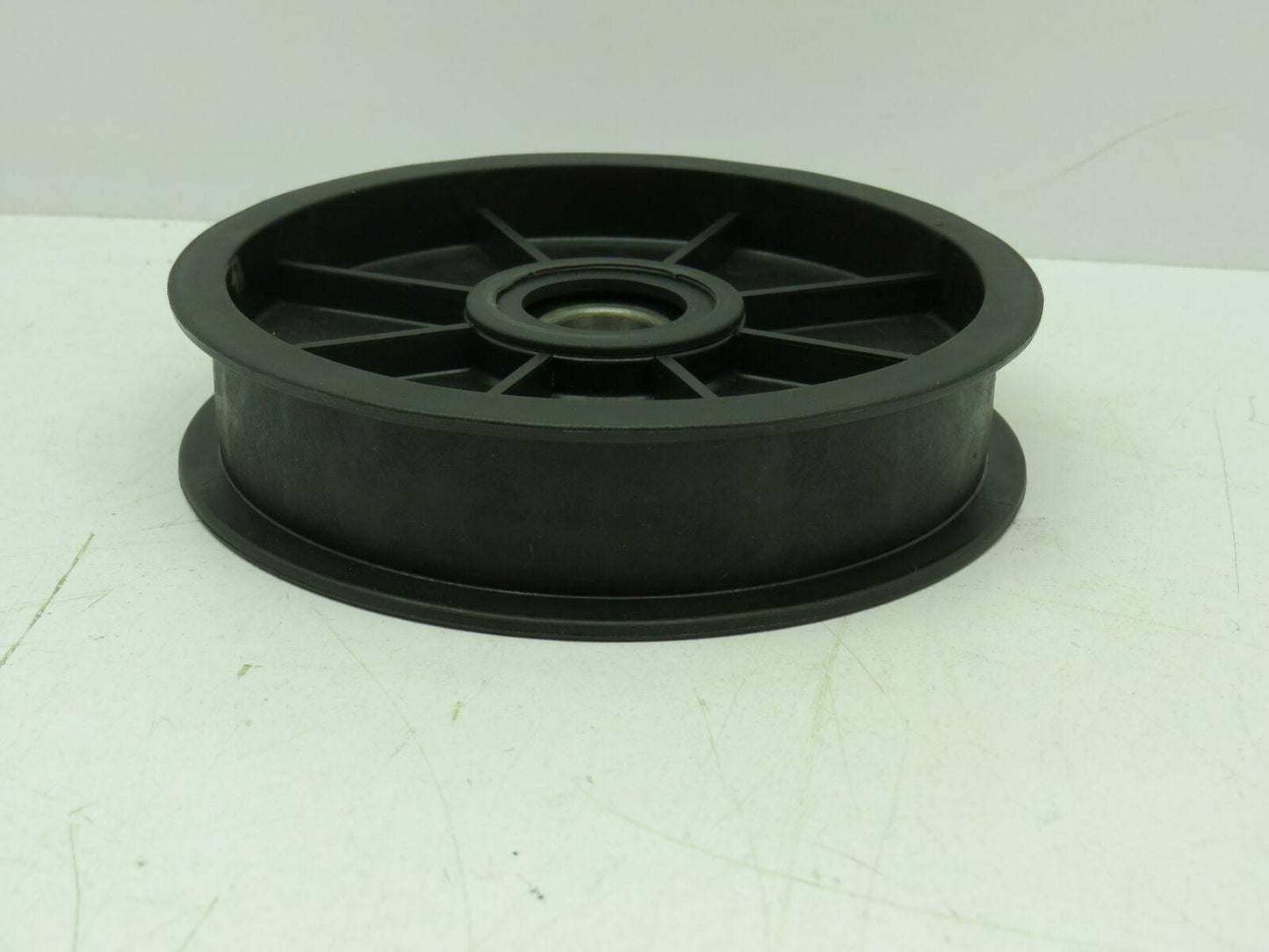Nylon Plastic Flanged Pulley Idler 5/8" Bearing Bore 5.5" OD 24mm 1" Flat Belt