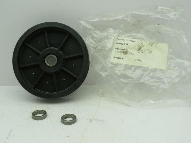 Nylon Plastic Flanged Pulley Idler 5/8" Bearing Bore 5.5" OD 24mm 1" Flat Belt