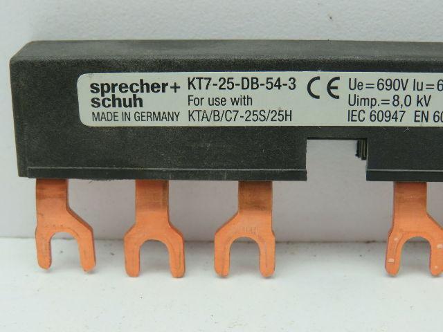 Sprecher Schuh KT7-25-DB-54-3 Busbar 600VAC 64A Lot of 6